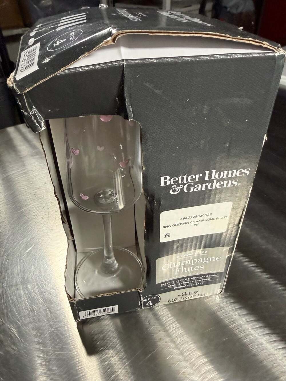 Better Homes & Gardens Godwin Hand-Painted Champagne Flutes Set of 4